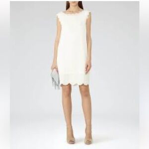 Reiss Vita Laser Cut Dress ivory size 4